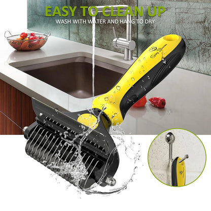 -2 in 1 Professional Grooming Rake for Cats & Dogs-Dematting Comb for Easy Mats & Tangles Removing,Hair Removal Cleaner for Pets