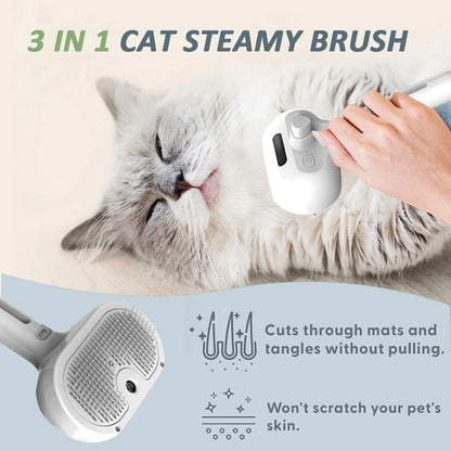 Fresh Fur 3-in-1 Self-Cleaning Pet Shower Brush and Hair Removal Comb with Bathing Solution for Long and Short Haired Pets (White)
