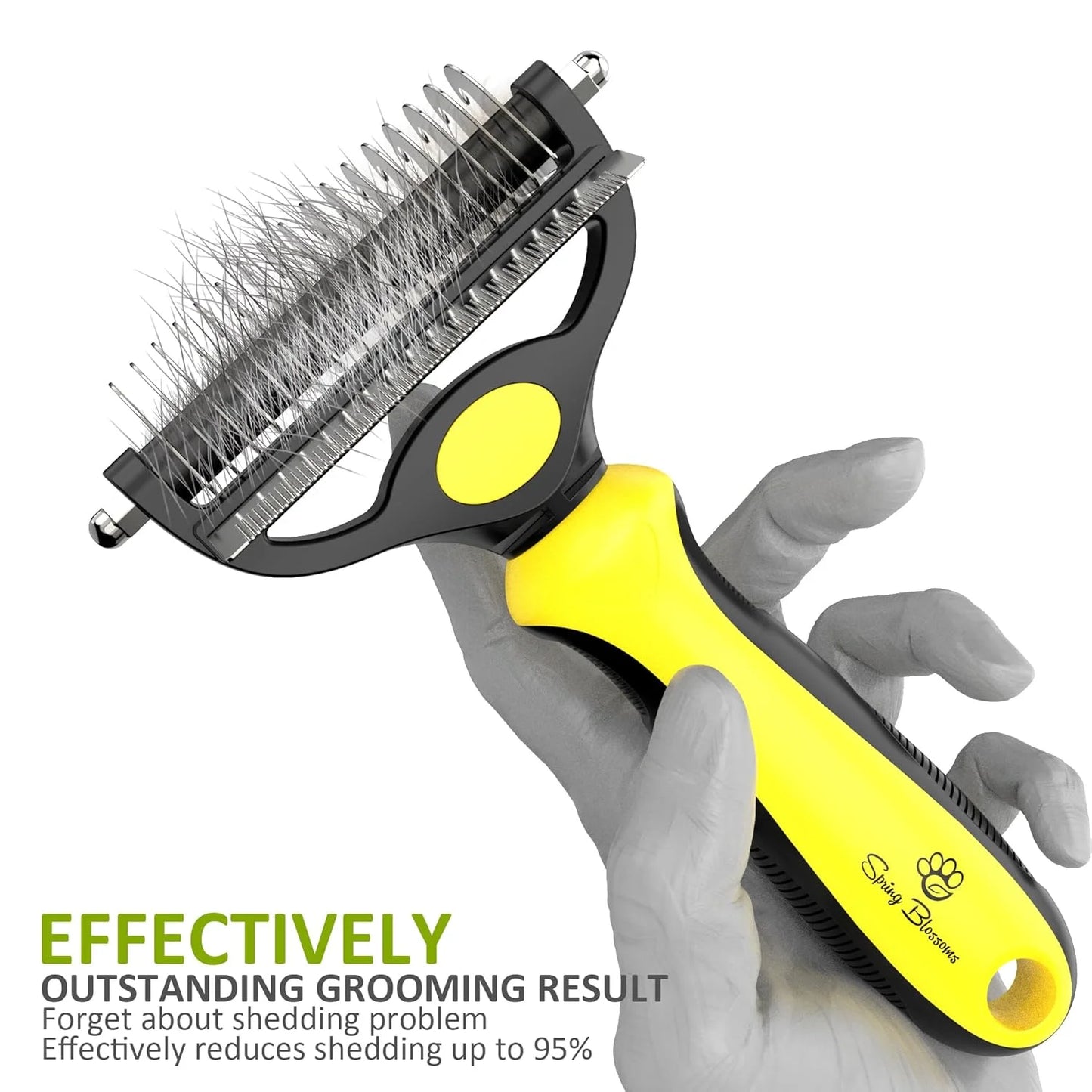 -2 in 1 Professional Grooming Rake for Cats & Dogs-Dematting Comb for Easy Mats & Tangles Removing,Hair Removal Cleaner for Pets
